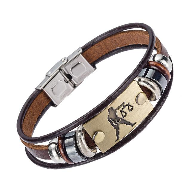 Steel Clasp Leather Bracelet