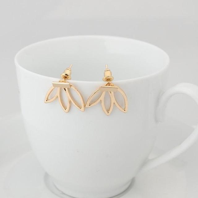 Fashion Simple Lotus Charm Earrings