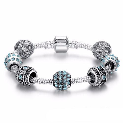 Crystal Bead Charm Bracelet
