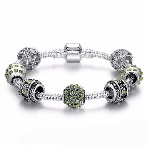 Crystal Bead Charm Bracelet